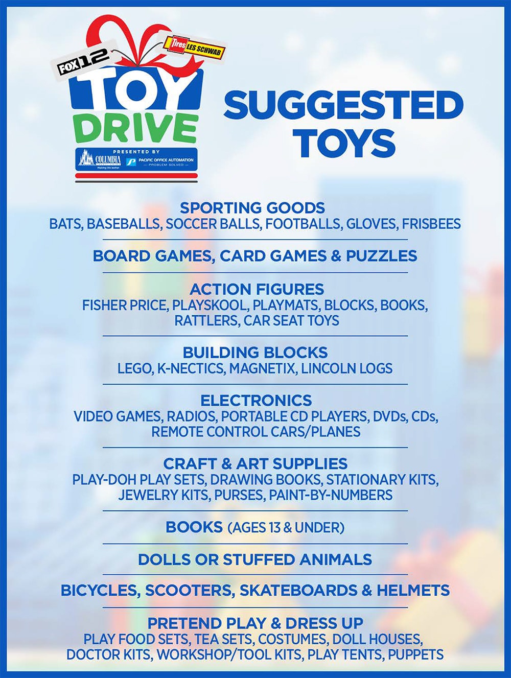 Toy drive 2022 drop off locations