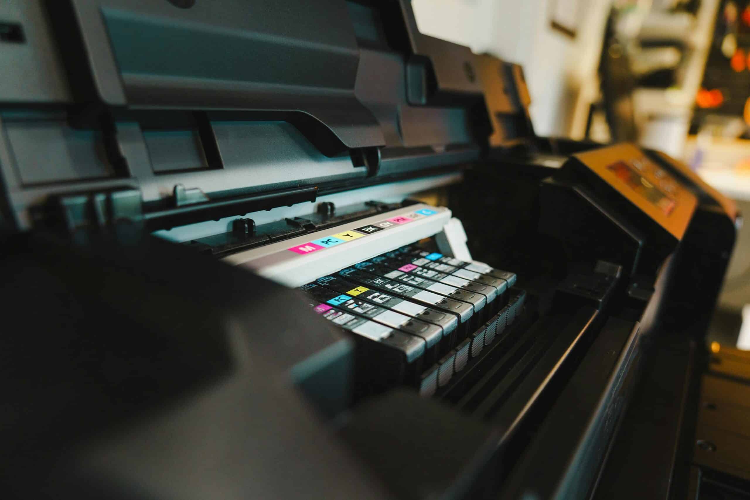 Ink cartridges within printer