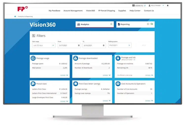 FP Vision360 mailing software monitor