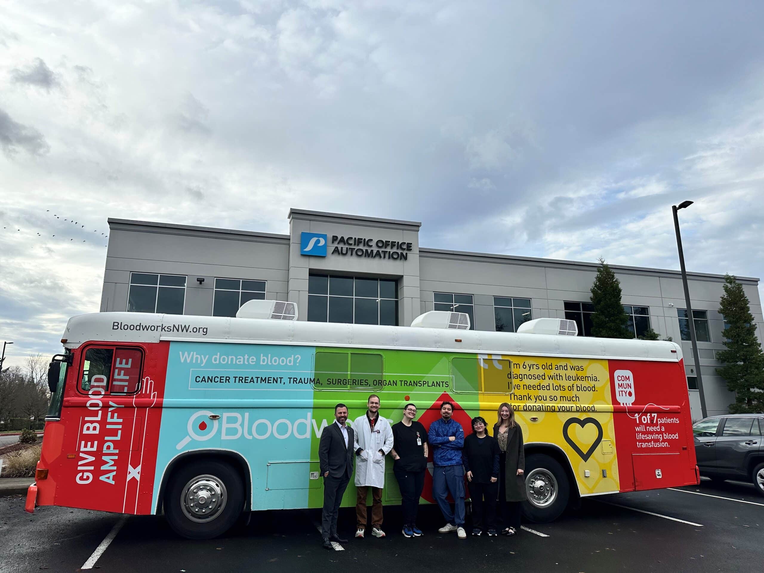 Bloodworks Northwest mobile blood drive at POA headquarters