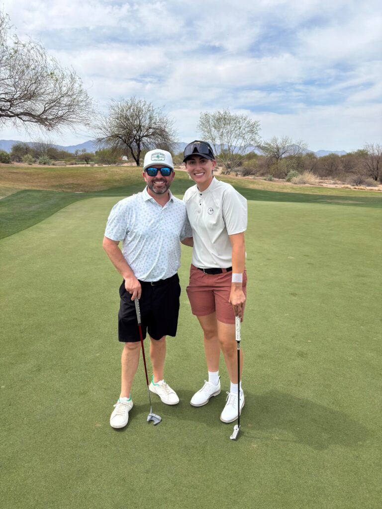 LPGA rising star Gigi Stoll with POA CEO Adam Pritchett