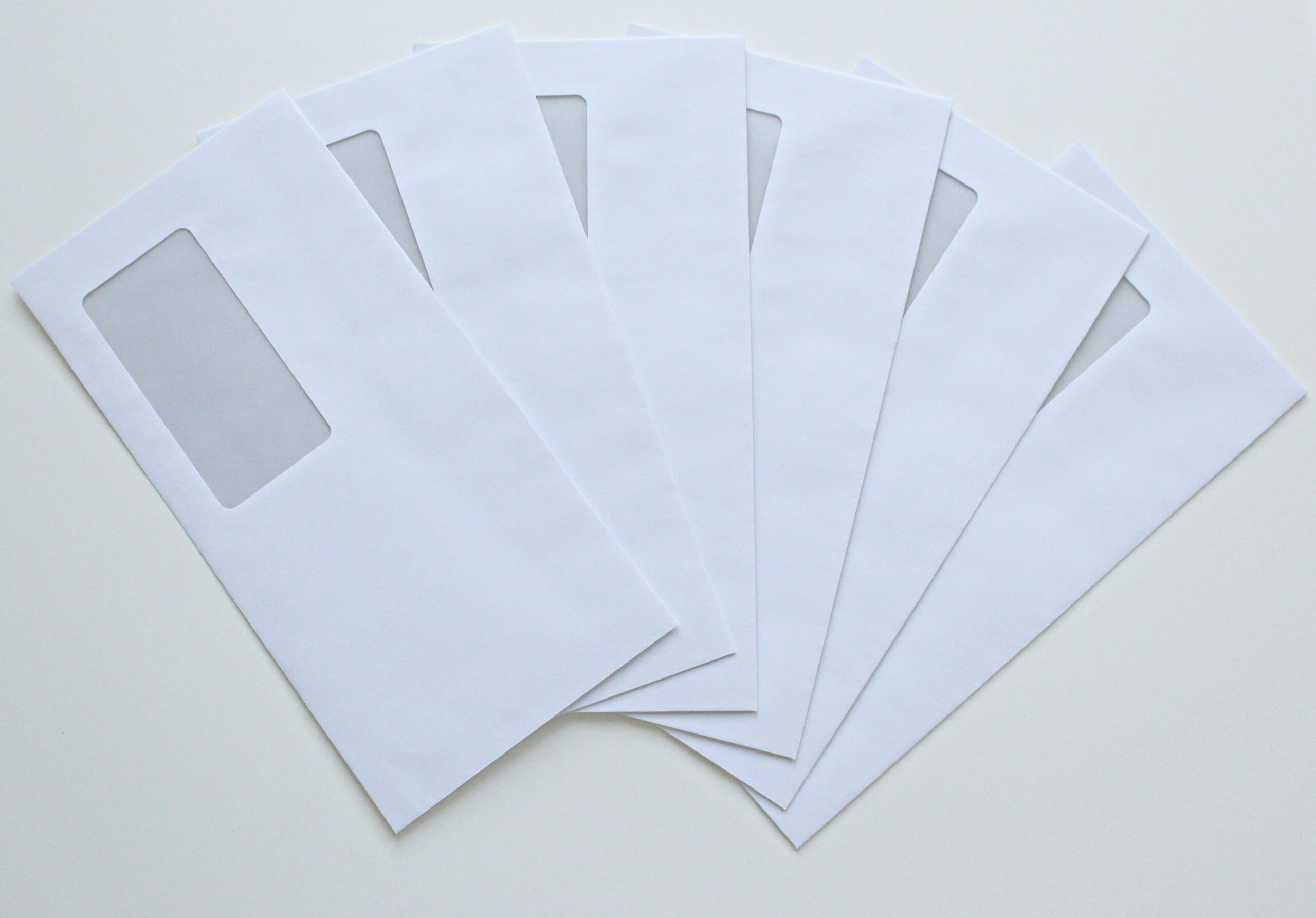Fan of white envelopes